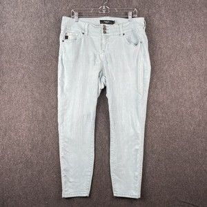 Torrid Regular Button Light Blue Colored Mid-Rise Skinny Jeggings Jeans Sz 16